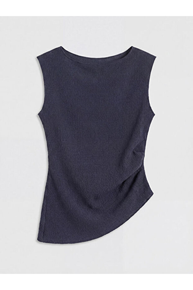 Sparkling Choices by Shining Store Wide Roba Collar Gathered Blouse