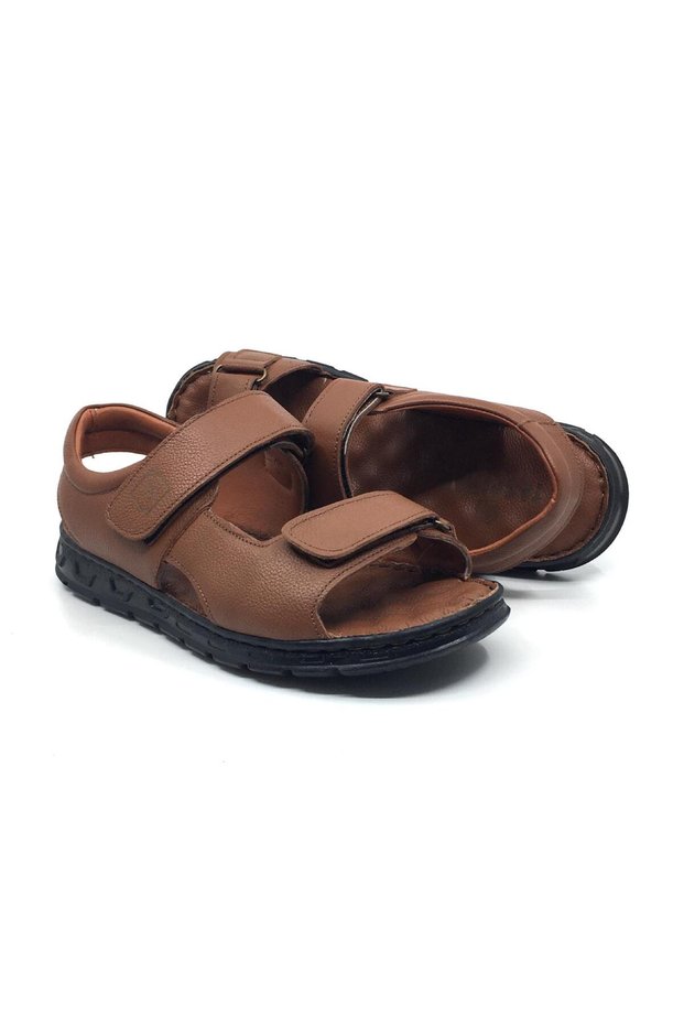 Taşpınar 100% Leather Orthopedic Men's Daily Summer Slippers-Sandals 40-45