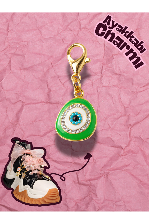 Shoe Charm 🧿 Green Evil Eye Light