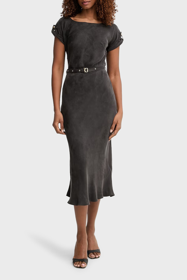 Belted Crew Neck Midi Dress W6Gk50W1950 Dress W6Gk50 W1950 Jblk