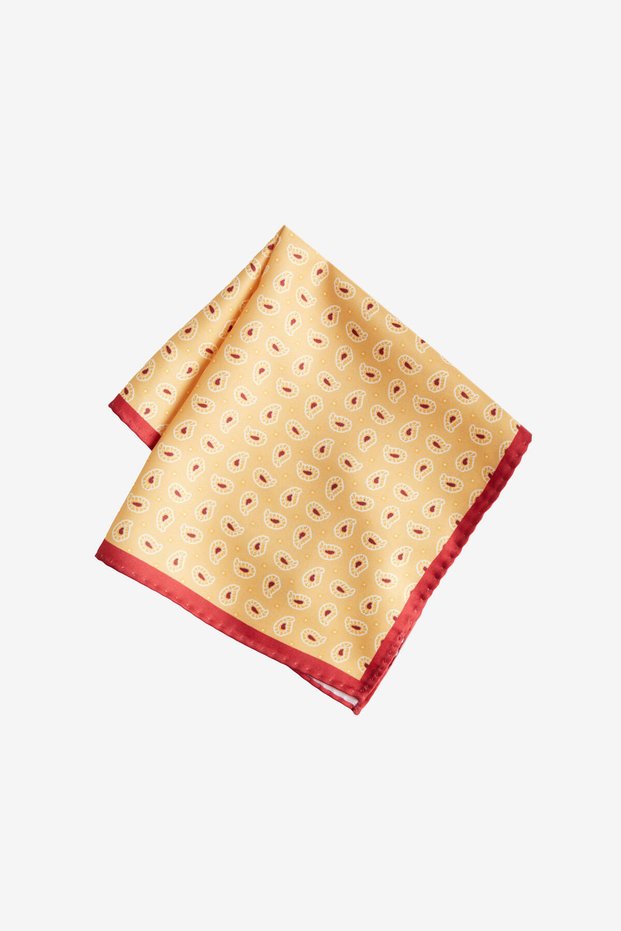 Men's Mustard Patterned Handkerchief