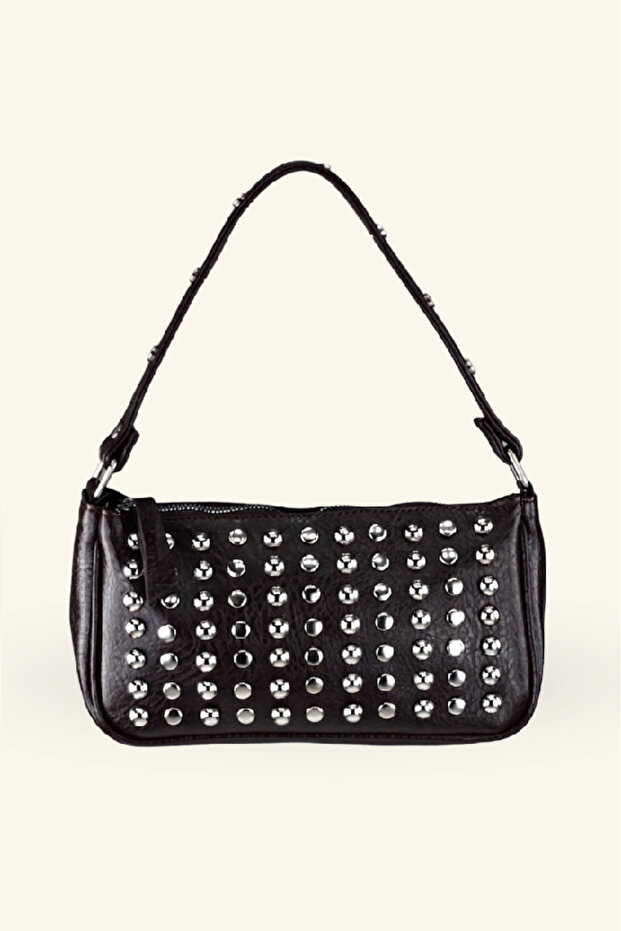 Women's Staple Accessory Detailed Handbag - Bitter Brown