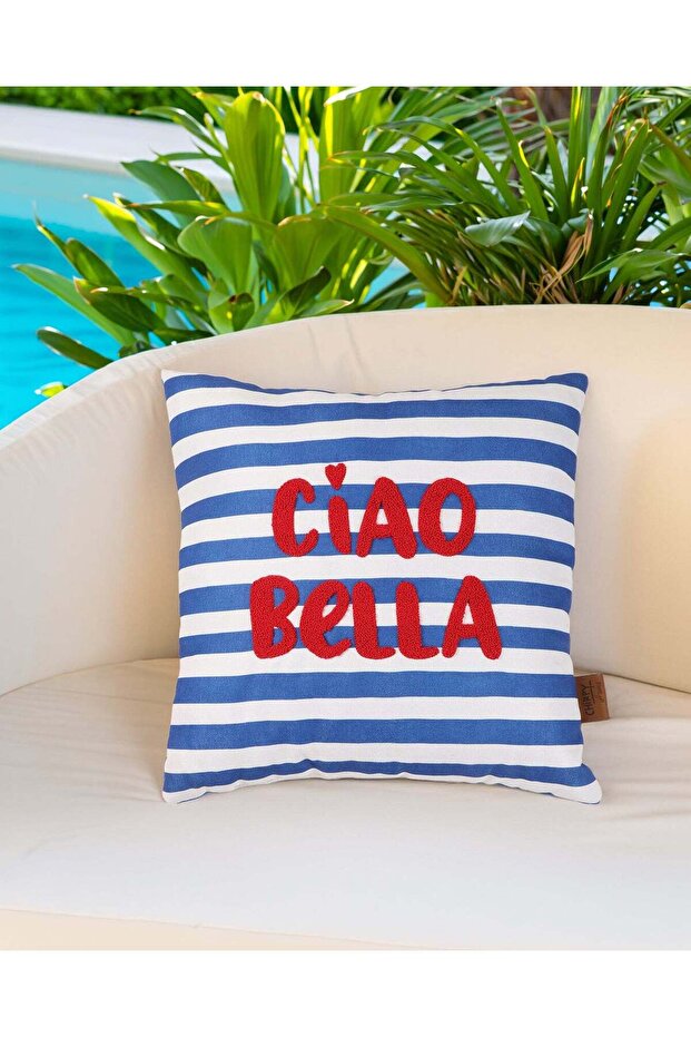 وسادة محشوة مخططة ومطرزة - CIAO BELLA