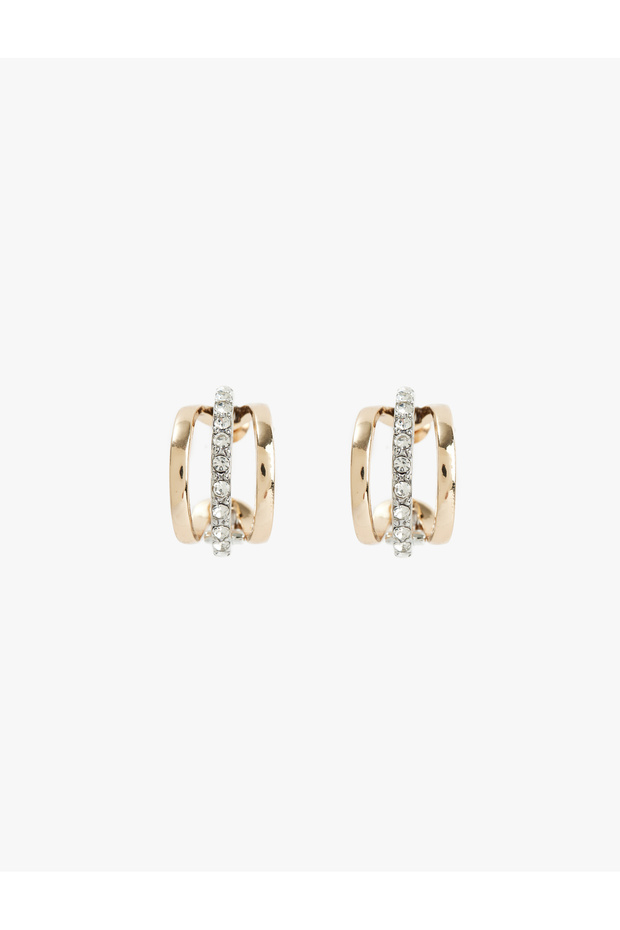 Stone Detailed Multiple Hoop Earrings