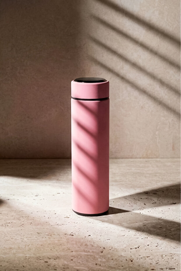 Davraz Pink Smart 500 ml Thermos with Digital Temperature Indicator