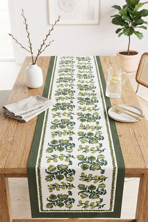 40X140Cm Woven Stain Resistant Printed Thai Feather Fabric Table Cloth Decorative Runner Washable