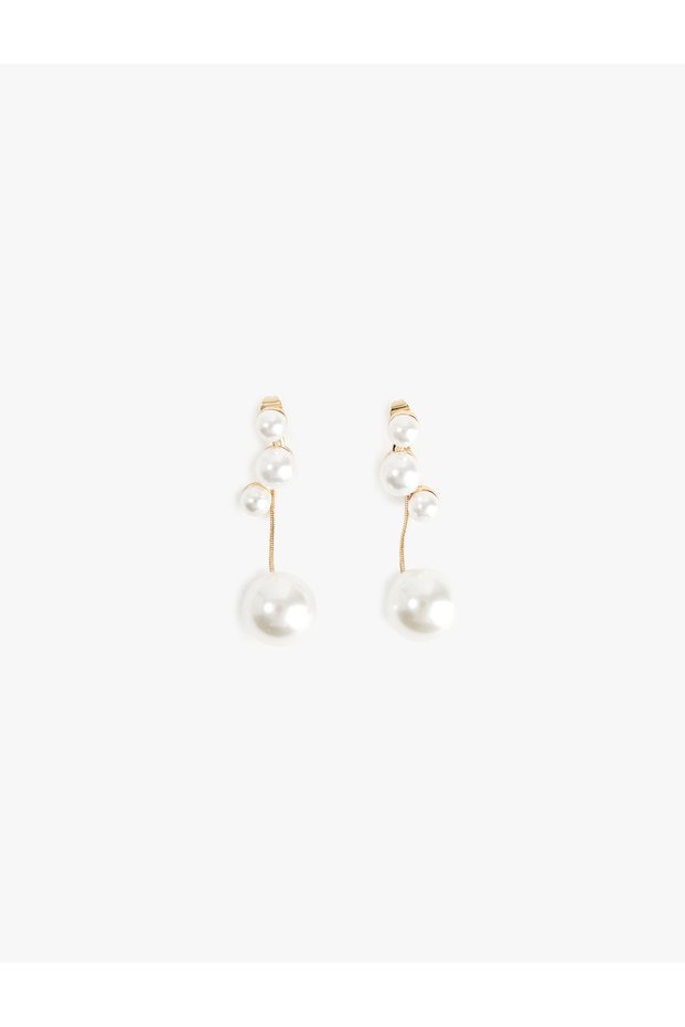 Steel Mixed Pearl Earrings with Dangle Back Detail