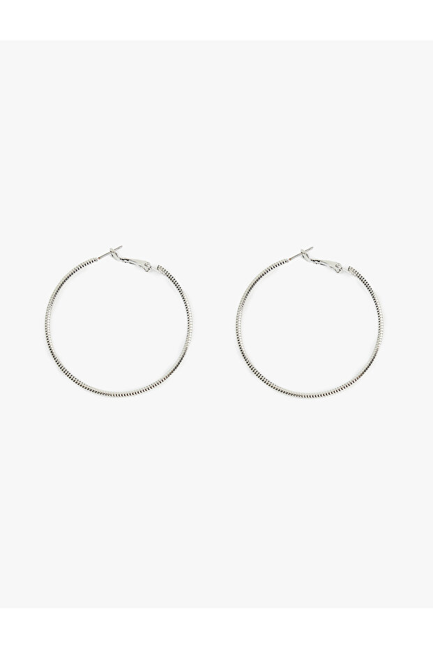 Burgu Large Steel Hoop Earrings