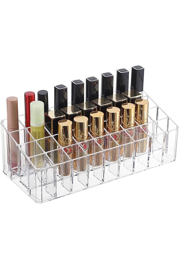 36 Grid Acrylic Rollerball Perfume Organizer,Transparent Cosmetic Display Case