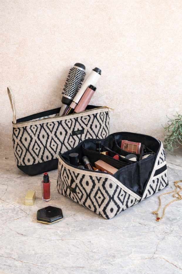 Set of 2 Hair Styling Bag & Makeup Bag Organizer Set