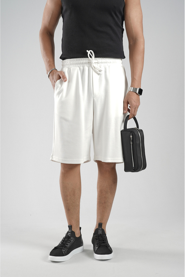 Trend Biz Beli Elastic Pocketed Pique Fabric Shorts