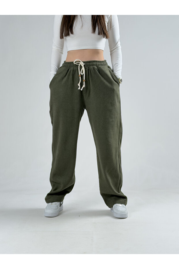 Khaki Kaşe Women's Baggy Pants Cock0018