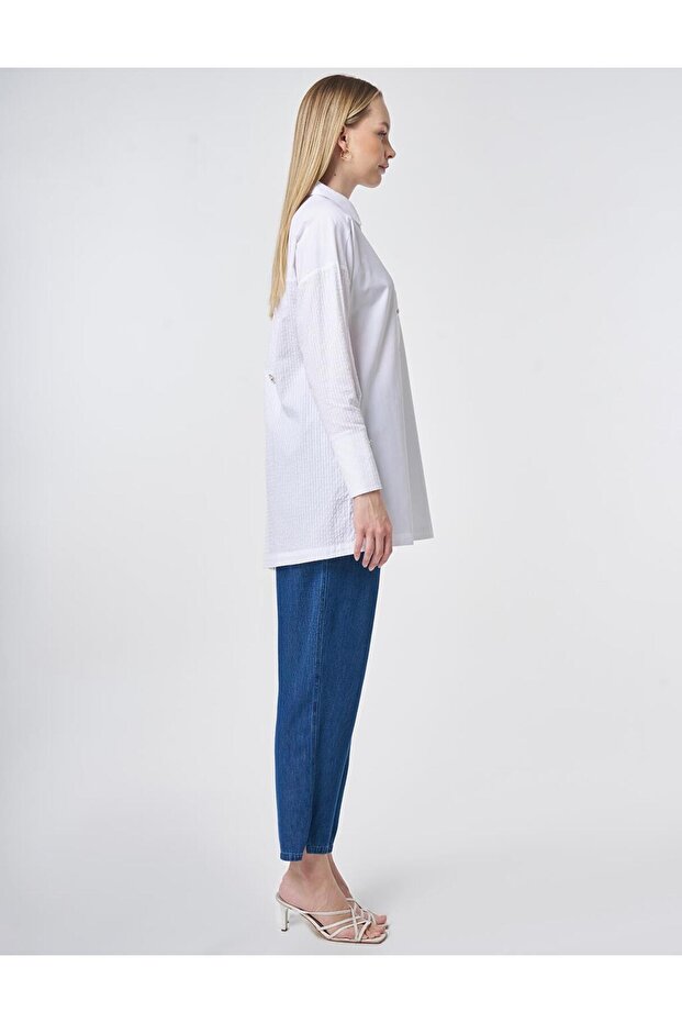 Accessory Buttoned Cotton Tunic Optical White - 6