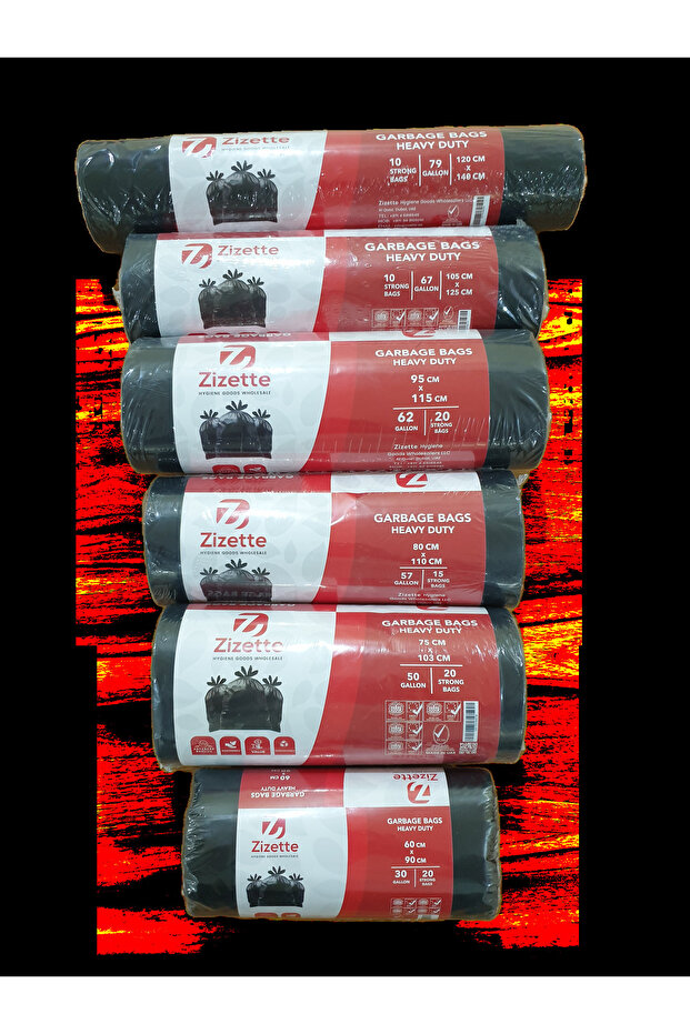 Biodegradable Black Garbage Bags 75cmx103cm, 50Gallons, Promo Pack of 3(60 Bags)