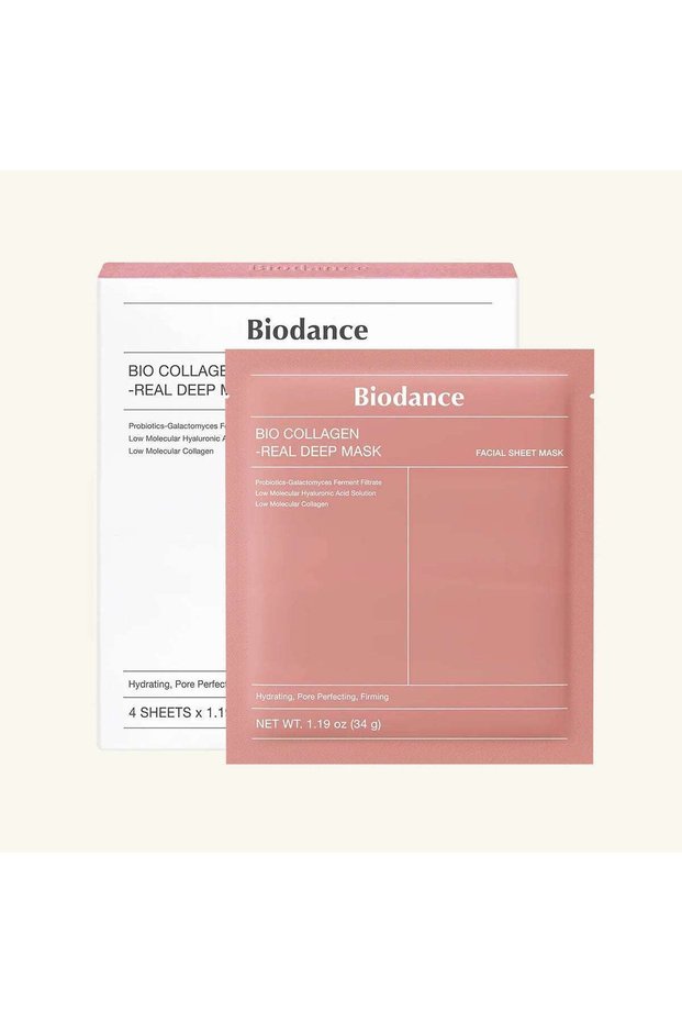 BIODANCE Bio-Collagen Real Deep Mask, Hydrating Overnight Mask , Reduces Pores 34g x4ea