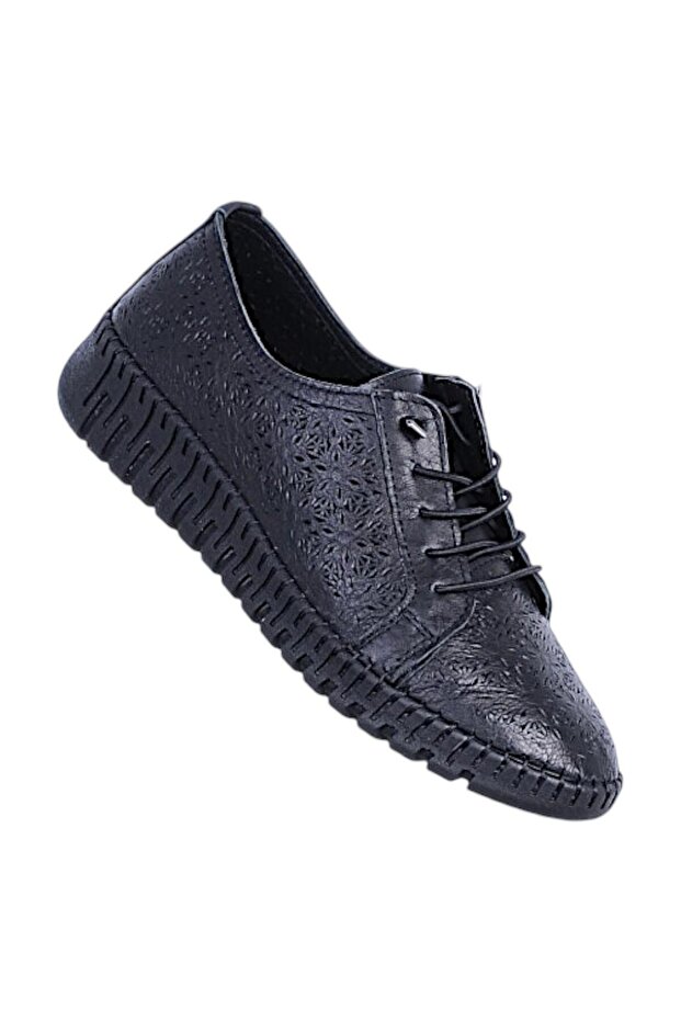 Nehir 1005 Black Genuine Leather Women's Shoes