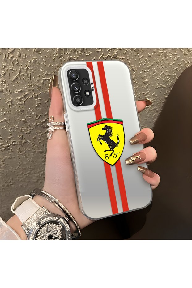 Samsung Galaxy A52S Compatible Silicone Edge Hard Back Anti-Fall Phone Case Ferrari Patterned