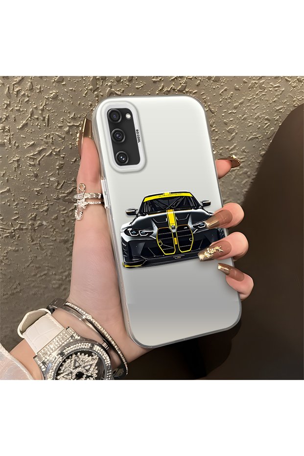 Samsung Galaxy S20 Fe Compatible Silicone Edge Hard Back Anti-Fall Phone Case Cover Bmw M4 Patterned