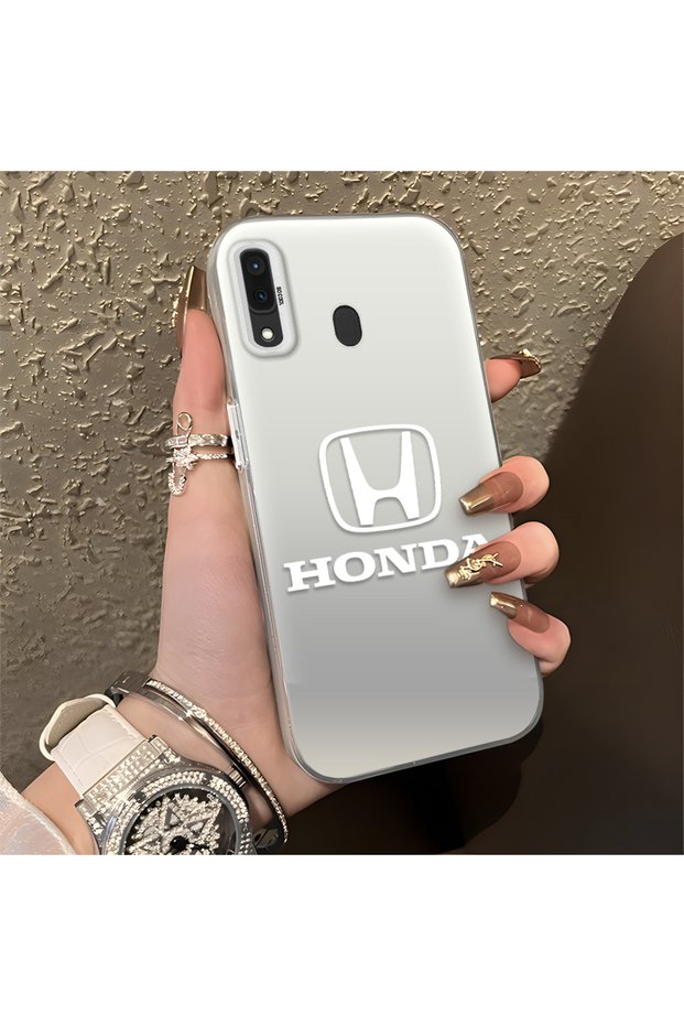 Samsung Galaxy A20 Compatible Silicone Edge Hard Back Anti-Fall Phone Case Honda Patterned