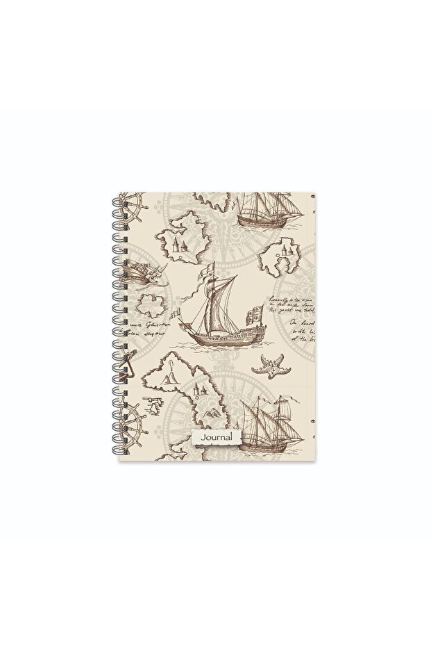 Keskin 16.5*22.5 Checkered Spiral Bound Hard Cover Journal Notebook - No:01