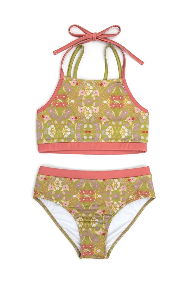50 Uv Protection Brown Girls' Swimsuit Bikini