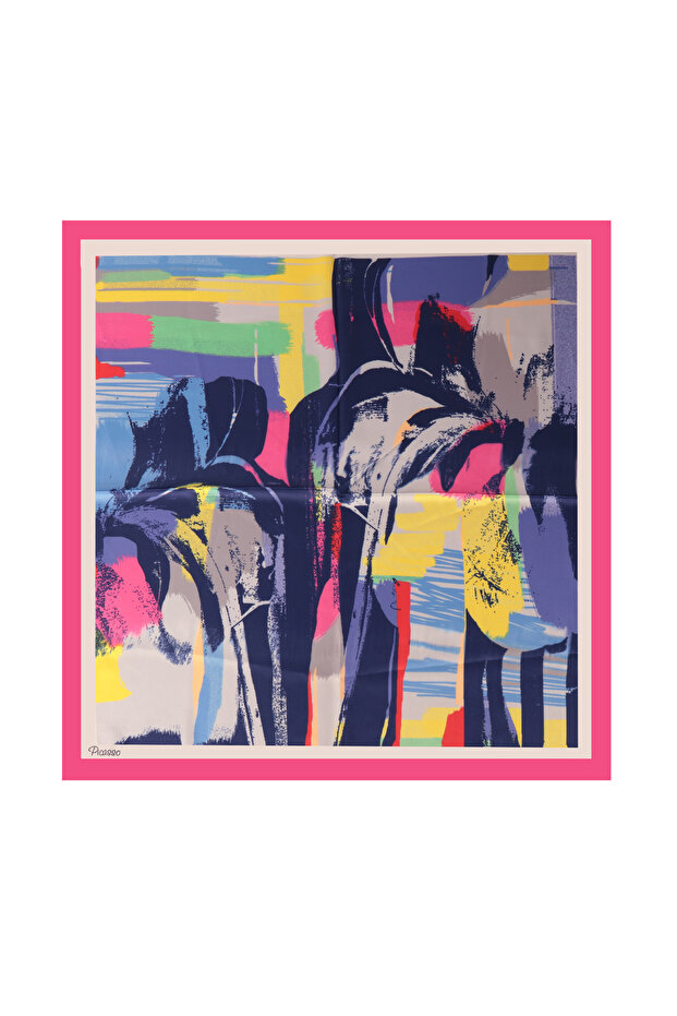 60X60 cm Premium Satin Patterned Stitched Scarf