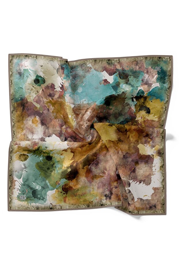 Pastel Color Splash Pattern Sparkling Crystal Scarf