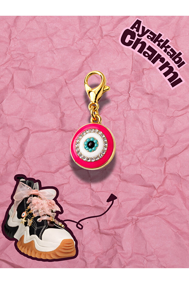 Shoe Charm 🧿 Pink Neon Evil Eye Light
