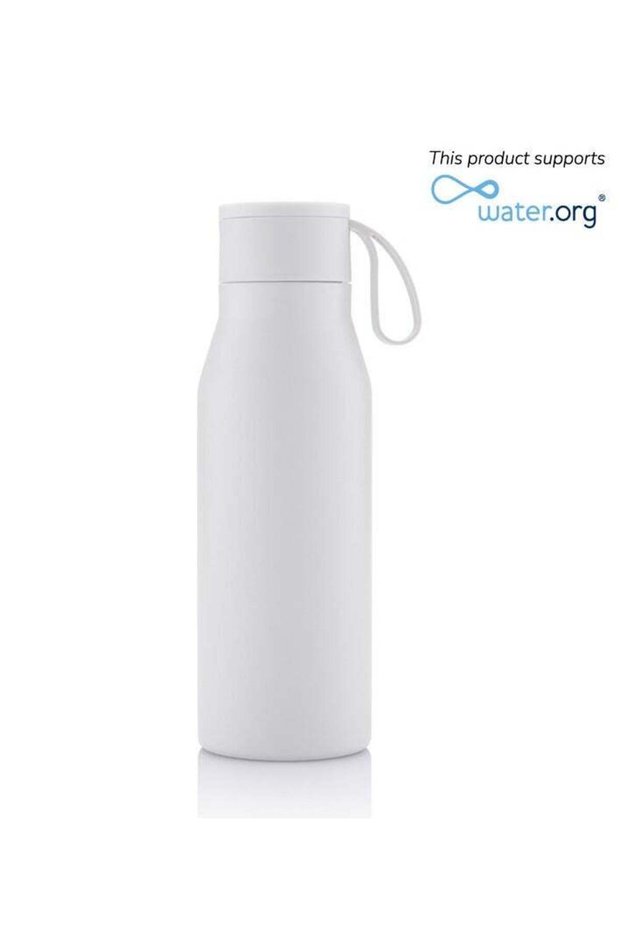 R-NEBRA - CHANGE Collection Recycled Stainless Steel Vacuum Bottle - White
