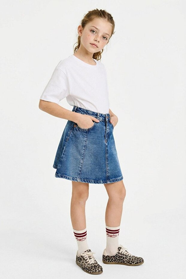 100% Cotton Jean Skirt for Girls G6892A826Sm