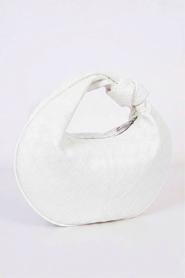 Lona White Knot Detailed Mini Handbag