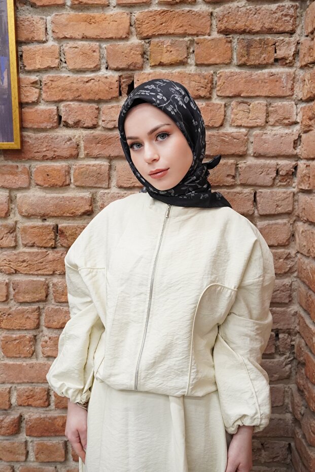 Olive Pattern Voile Soft Scarf - 4