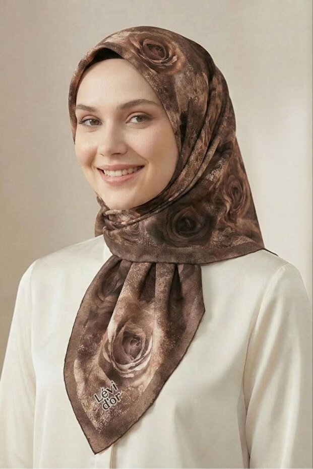 Rose Garden Pattern Sparkling Crystal Scarf