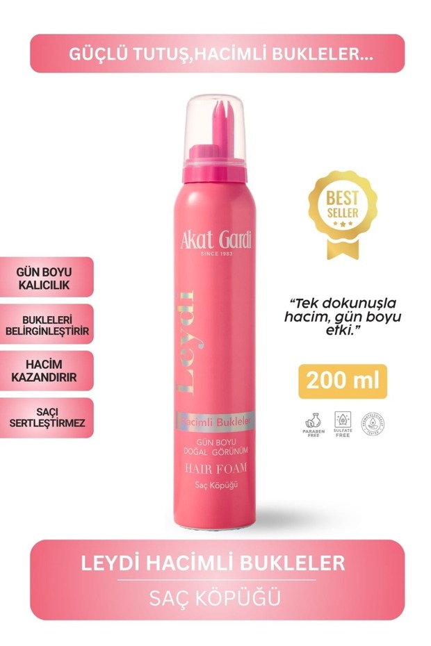 Akat Gardi Saç Köpüğü Hacimli Bukleler Leydi 200ml