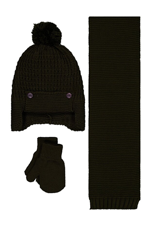 6-18 Months Scarf, Beanie and Glove Set - Green