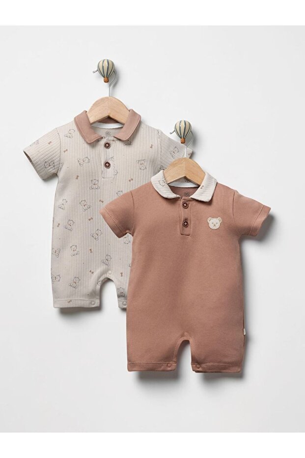 Baby Boy 2-Piece Summer 100% Cotton Short Romper Set