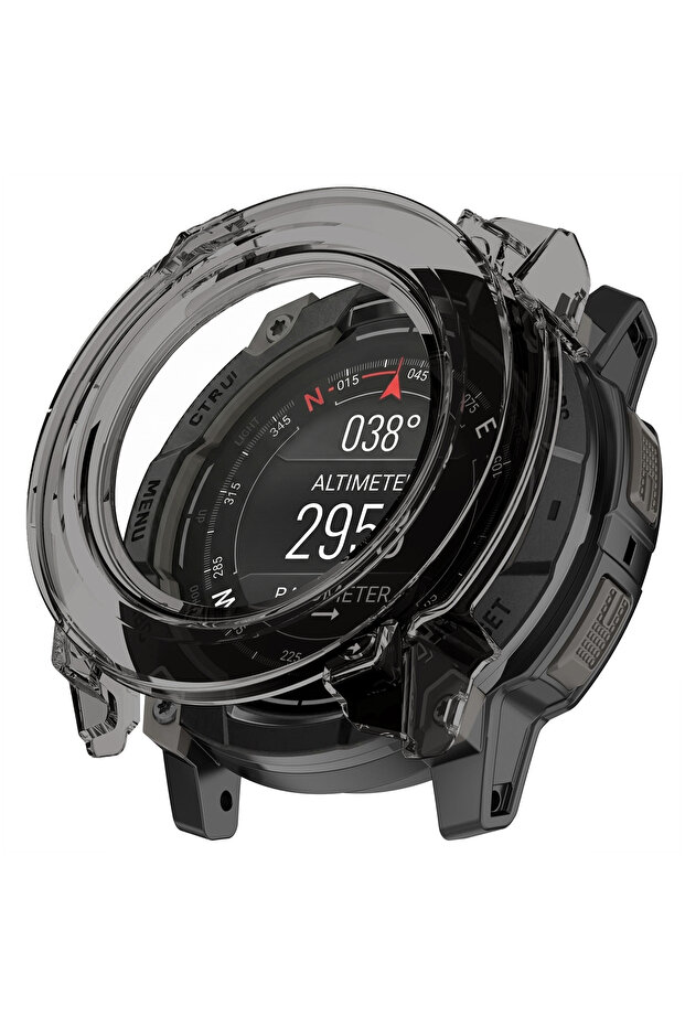 حافظة Garmin Instinct 3 – 45 ملم مقاومة للصدمات، حافظة واقية من السيليكون المرن المدخن