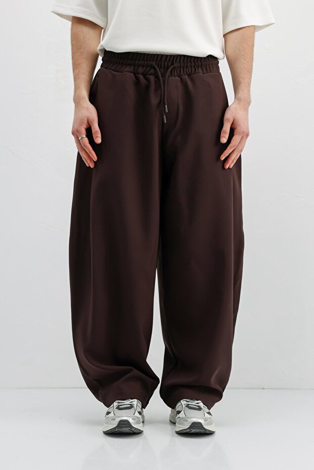 Balloon Fit Trousers Dark Brown