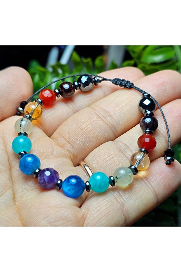 8mm - 7 Chakras - Seven Chakras Royal Class Natural Stone Bracelet (Handmade Designer Products)