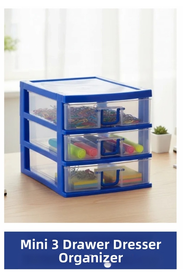 # Desktoporganizer Home Office Organization Practical Transparent Durable Desk Organizer Mini with 3 Drawers