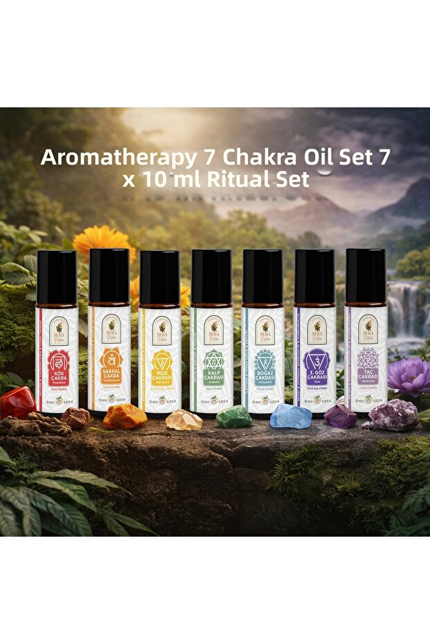 مجموعة زيوت العلاج العطري 7 شاكرات 7 × 10 مل مجموعة طقوسية