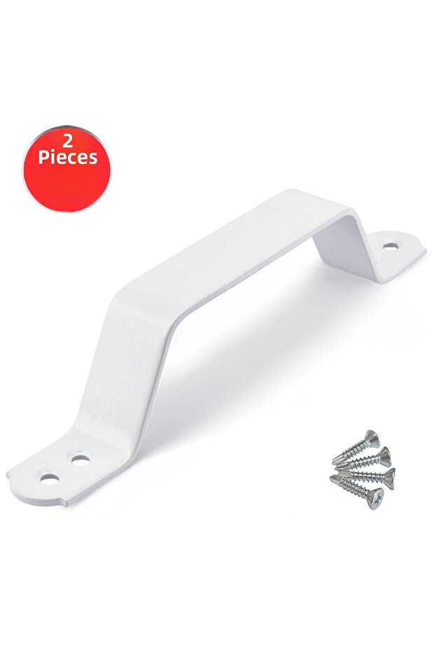 Sliding Door Pull Handle White 17cm Metal Hand Grip Handle Grab Bar Handle -2 Pieces
