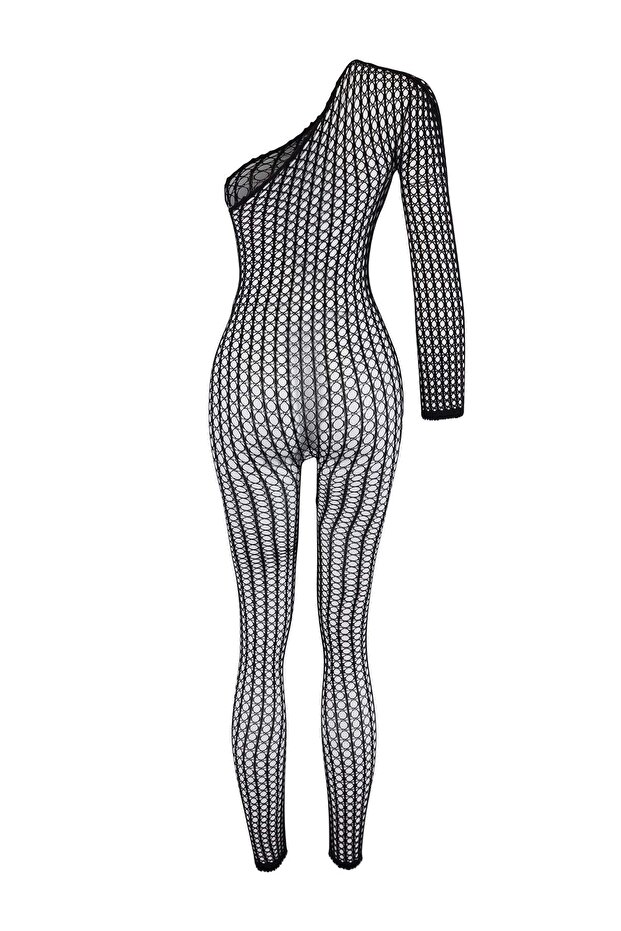 Siyah Dantel Tek Kol Kapsız Vücut Çorabı/Fantezi Body THMSS26BD00023 - 3