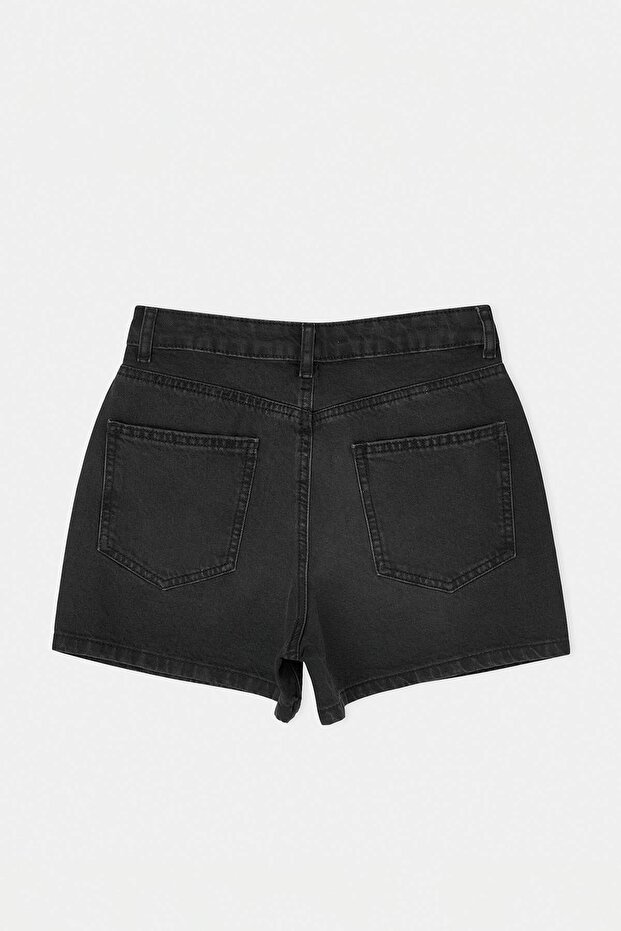 Antrasit Yüksek Bel %100 Pamuk Denim City Şort TWOSS26SR00050 - 6