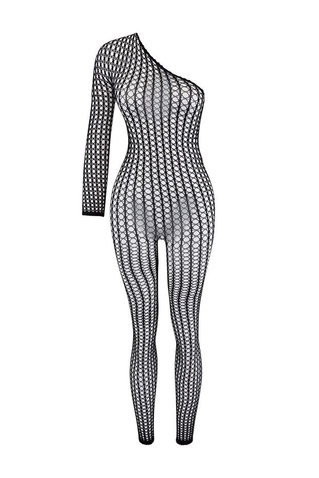 Siyah Dantel Tek Kol Kapsız Vücut Çorabı/Fantezi Body THMSS26BD00023 - 1