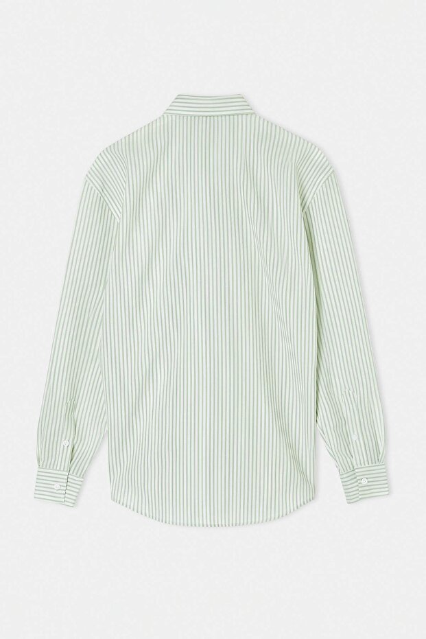 Yeşil Oversize Erkek Gömlek TMNSS25GO00024 - 7