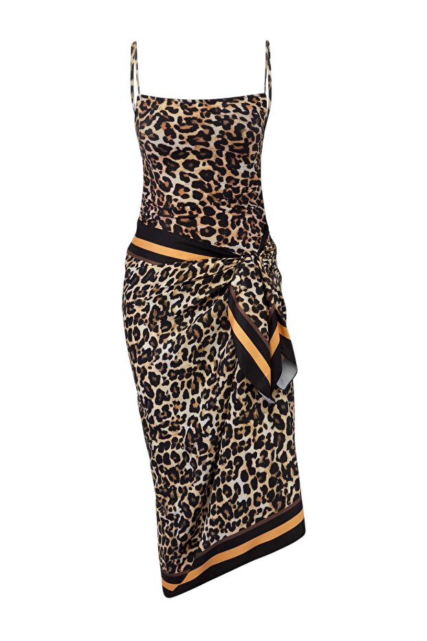 Leopar Desenli Kaplı 2'li Pareo Mayo Takım TBESS26MA00123 - 6