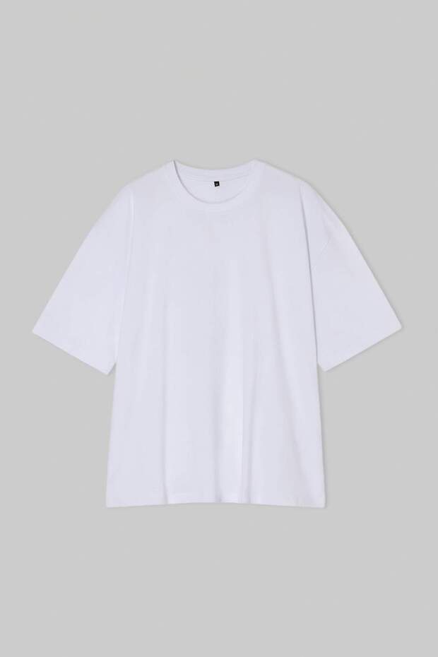 Büyük Beden Lacivert- Siyah-Beyaz 3 lü Paket  Oversize %100 Pamuk T-shirt TMNSS26BF00005 - 15