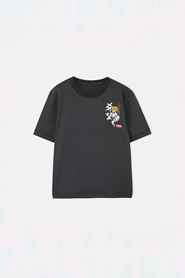 Antrasit-Beyaz 2'li Slogan Örme T-Shirt TKDSS26TS00026 - 11