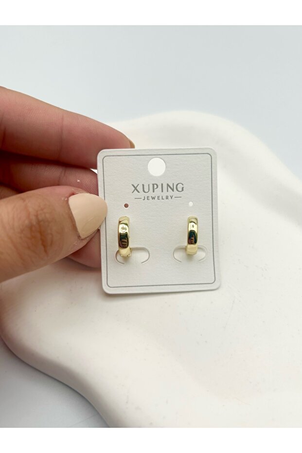 Classic Model Gold Color Hoop Women's Earrings - Tarnish Resistant